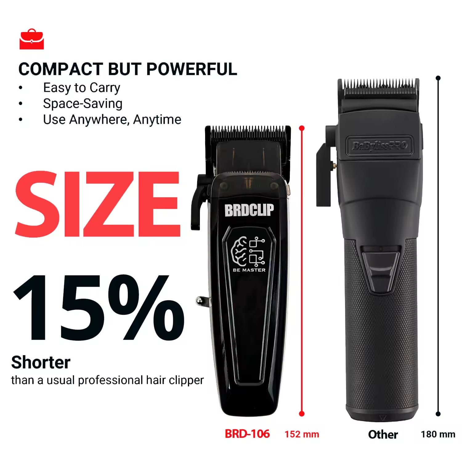 מכונת תספורת Brodclip מקצועית 7500 סל״ד לגברים של ByNibar