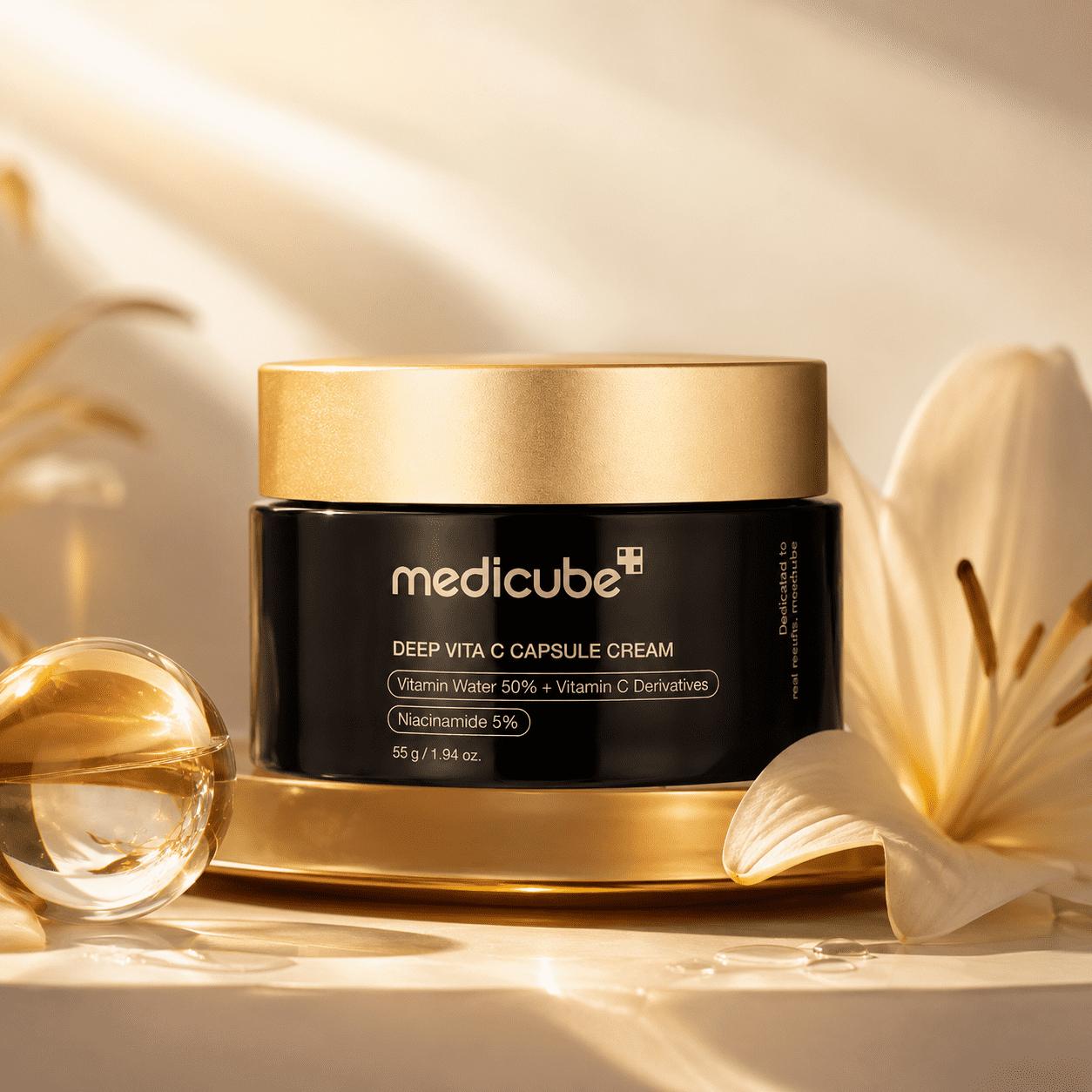 קרם כמוסות עם ויטמין C להבהרת עור הפנים מבית Medicube
