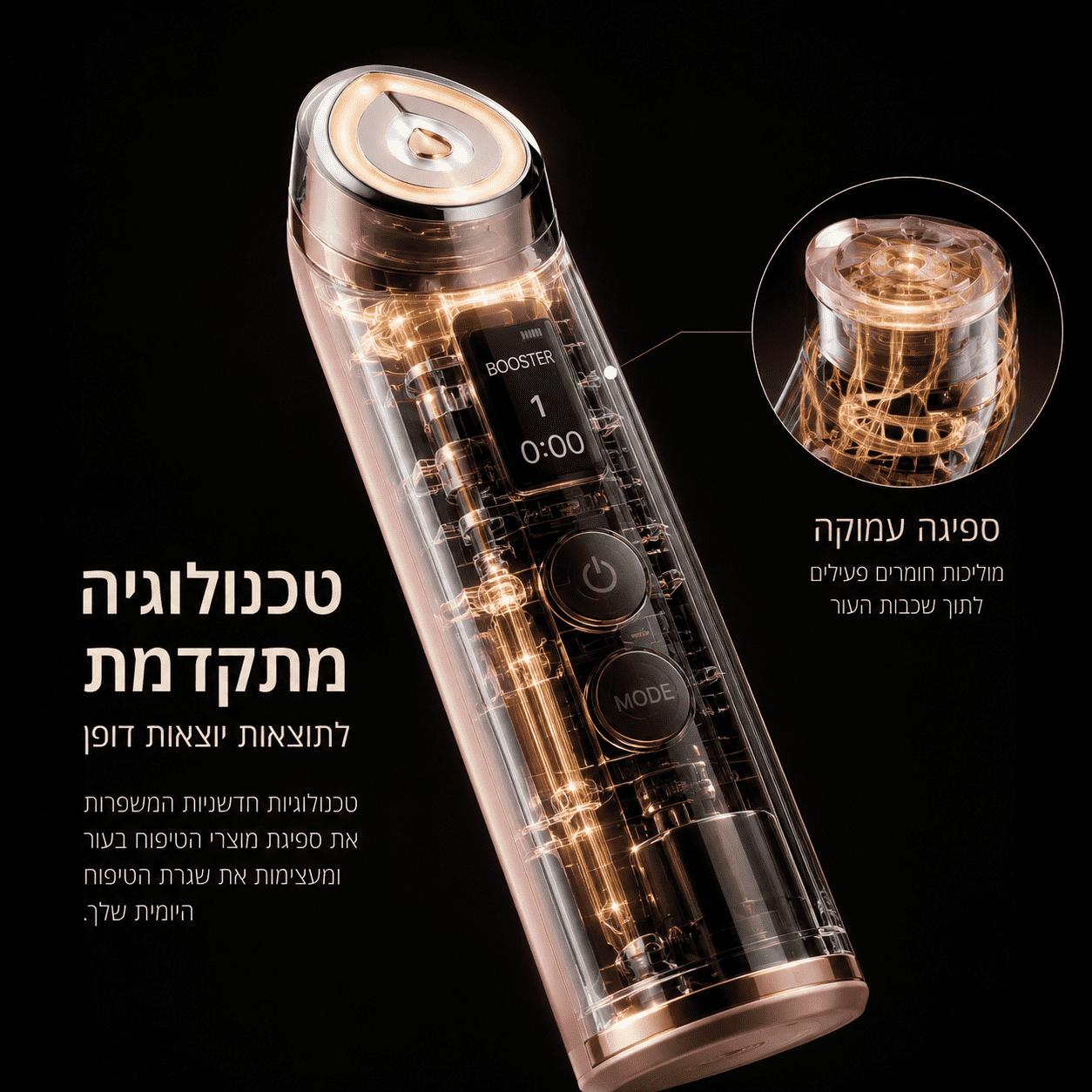 Age-R Booster Pro
מכשיר לשיפור ספיגת מוצרי לחות לעור הפנים מבית Medicube