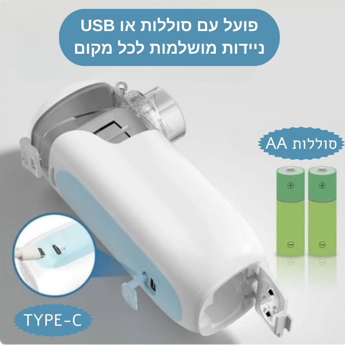 מכשיר אינהלציה שקט ונייד – לתינוקות, ילדים ומבוגרים כאחד של ByNibar