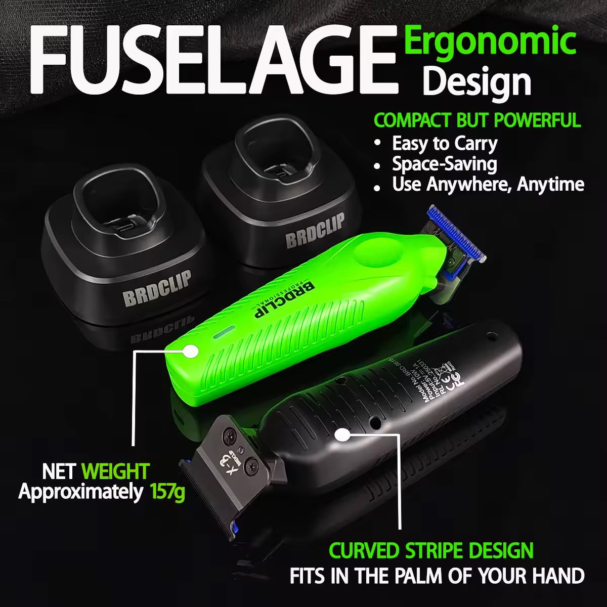 מכונת פיניש Brodclip מקצועית 9000 סל״ד לגברים של ByNibar