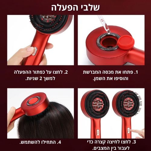 מברשת מיזותרפית למניעת נשירה ושיקום השיער של ByNibar