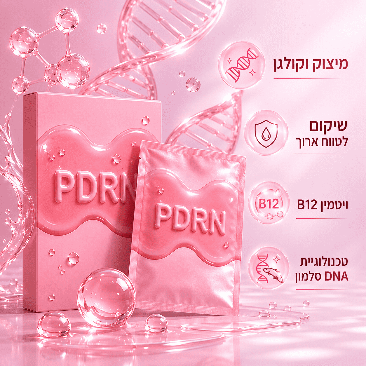מסכת PDRN עם ויטמינים וקולגן (מארז 10 יחידות)