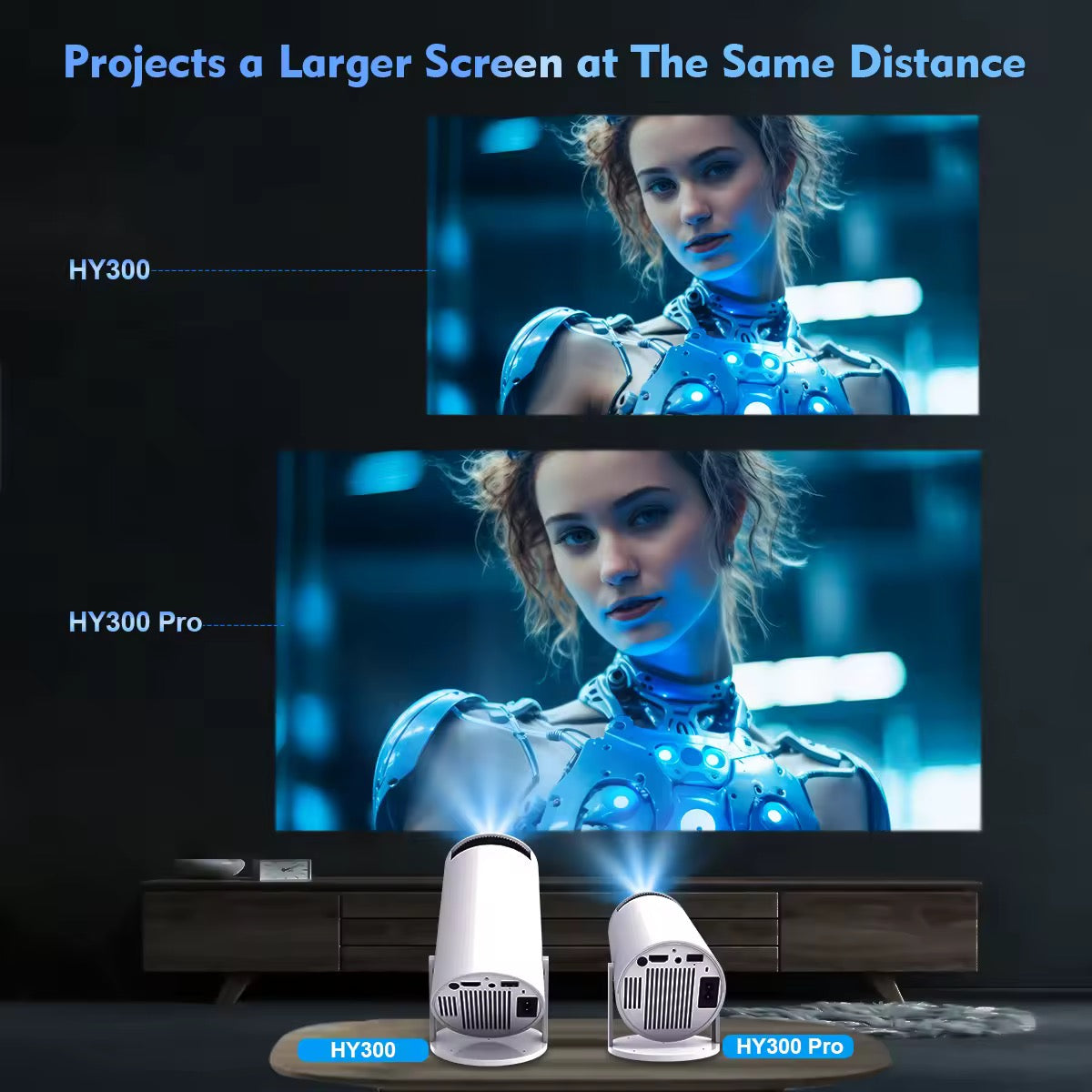 מקרן חכם 4K עם מערכת הפעלה Android 11 של ByNibar