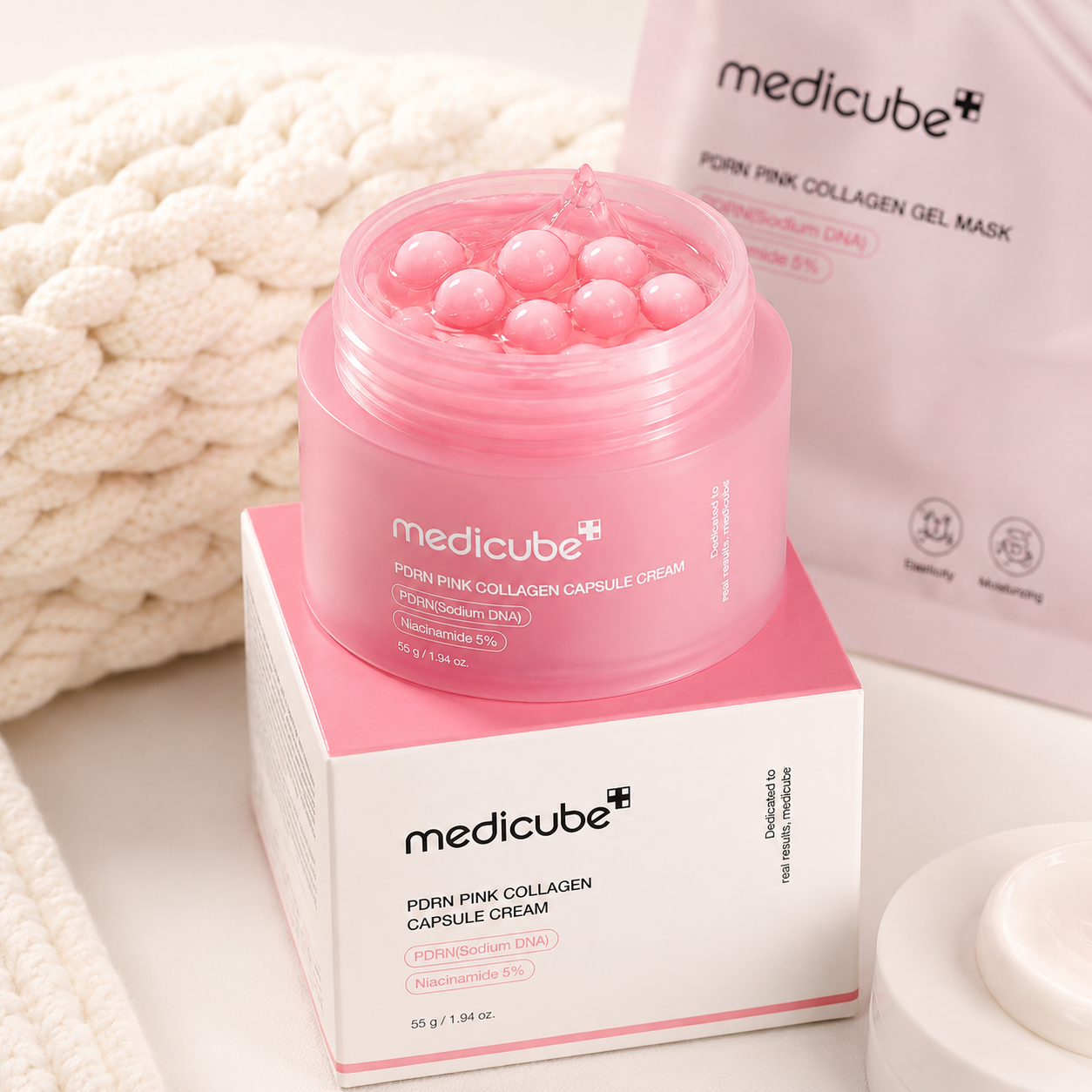 קרם כמוסות קולגן (PDRN) מבית Medicube לעור זכוכית